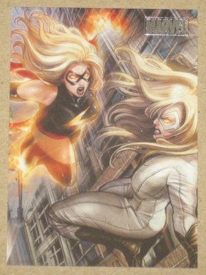 Marvel Heroes and Villains (Rittenhouse 2010) Parallel Card #68- Ms. Marvel vs. Moonstone EX-MT