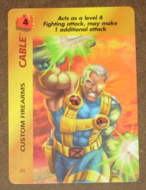 Marvel OverPower (Fleer 1995) - Cable Custom Firearms Card EX-MT