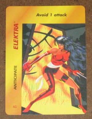 Marvel OverPower (Fleer 1995) - Elektra Anticipate Card EX-MT