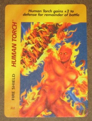 Marvel OverPower (Fleer 1995) - Human Torch Fire Shield Card EX-MT