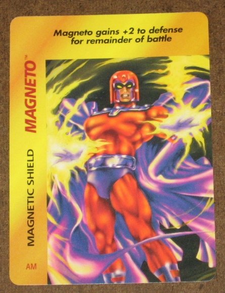 Marvel OverPower (Fleer 1995) - Magneto Magnetic Shield Card EX-MT