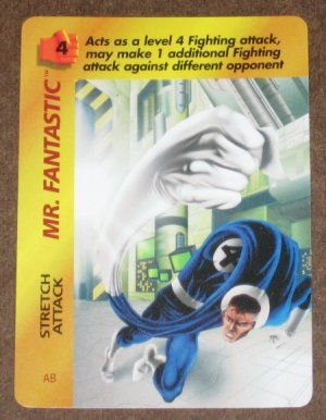 Marvel OverPower (Fleer 1995) - Mr. Fantastic Stretch Attack Card EX-MT