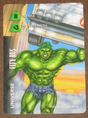 Marvel OverPower (Fleer 1995) - Universe City Bus Hulk Card EX-MT