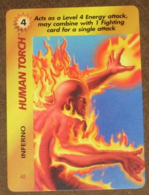 Marvel OverPower (Fleer 1995) - Human Torch Inferno Card EX