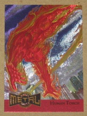 Marvel Metal (Fleer 1995) Metal Blaster Card #6- Human Torch VG