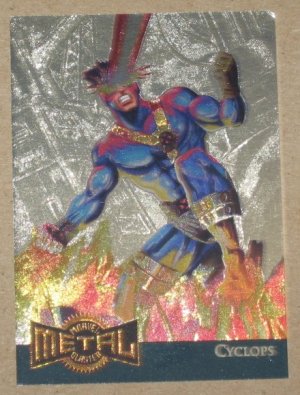 Marvel Metal (Fleer 1995) Gold Blaster Card #3- Cyclops VG