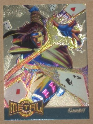 Marvel Metal (Fleer 1995) Gold Blaster Card #4- Gambit VG