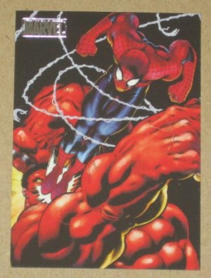 Marvel Heroes and Villains (Rittenhouse 2010) Parallel Card #58- Spider-Man vs. Red Hulk NM