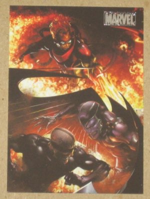 Marvel Heroes and Villains (Rittenhouse 2010) Parallel Card #37- Archangel & Vanisher vs. Pyro EX-MT