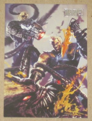 Marvel Heroes and Villains (Rittenhouse 2010) Parallel Card #42- Cable & Bishop vs. Brood EX-MT