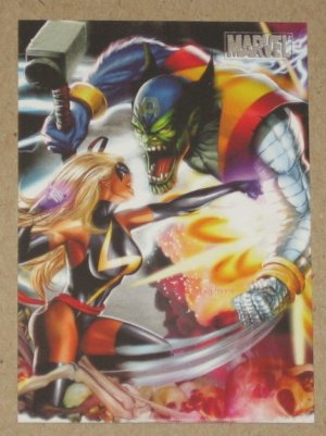 Marvel Heroes and Villains (Rittenhouse 2010) Parallel Card #11- Ms. Marvel vs. Skrull EX