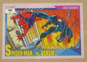 Marvel Universe Series 2 (Impel 1991) Card #91- Spider-Man vs. Venom NM