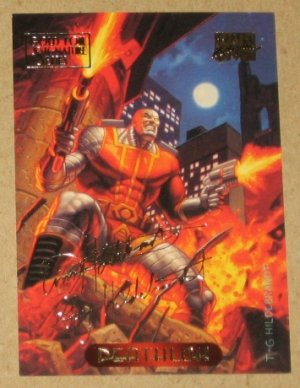 Marvel Masterpieces 1994 (Fleer) Gold-Foil Signature Parallel Card #29- Deathlok EX