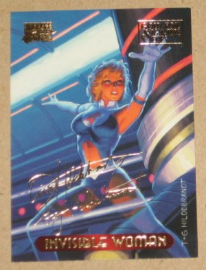 Marvel Masterpieces 1994 (Fleer) Gold-Foil Signature Parallel Card #55- Invisible Woman EX-MT