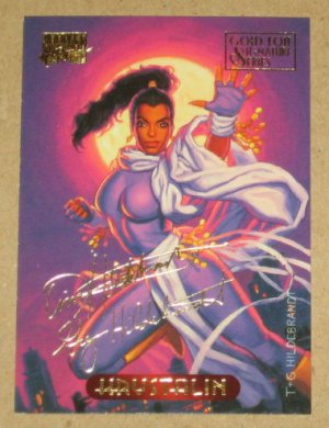 Marvel Masterpieces 1994 (Fleer) Gold-Foil Signature Parallel Card #64- Krystalin EX-MT