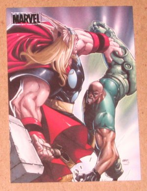 Marvel Heroes and Villains (Rittenhouse 2010) Parallel Card #33- Thor vs. Gauntlet EX