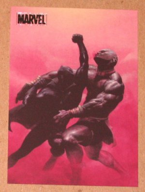 Marvel Heroes and Villains (Rittenhouse 2010) Parallel Card # 56- Black Panther vs. Wakandan EX