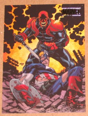 Marvel Heroes and Villains (Rittenhouse 2010) Parallel Card #50- Captain America vs. Red Skull NM