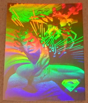 Superman Holo Series (Fleer/SkyBox 1996) Gold Card #3- Insectoid Attack! EX