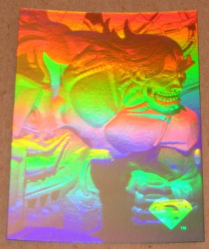 Superman Holo Series (Fleer/SkyBox 1996) Gold Card #25- Man of Machines EX