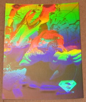 Superman Holo Series (Fleer/SkyBox 1996) Gold Card #15- Overwhelmed! EX-MT