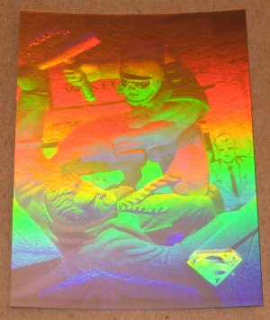Superman Holo Series (Fleer/SkyBox 1996) Gold Card #20- Like Gangbusters! EX-MT