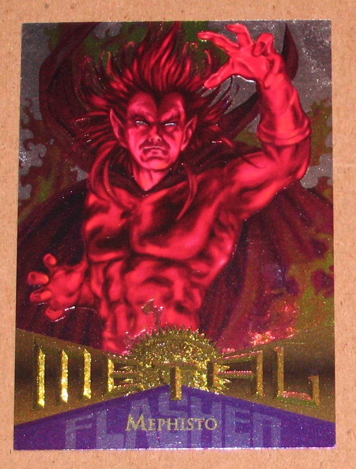 Marvel Metal (Fleer 1995) Silver Flasher Card 34 Mephisto VG