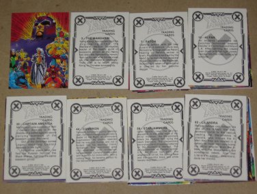 X-Men Trading Cards (Jim Lee Art - Comic Images 1991) - Near Card Set 83/90 NM