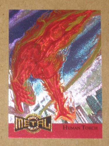 Marvel Metal (Fleer 1995) Metal Blaster Card #6- Human Torch EX