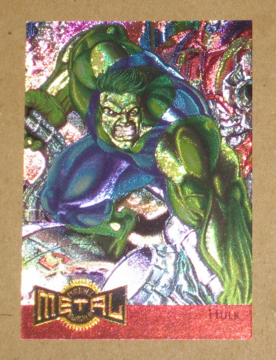 Marvel Metal (Fleer 1995) Metal Blaster Card 5 Hulk EX