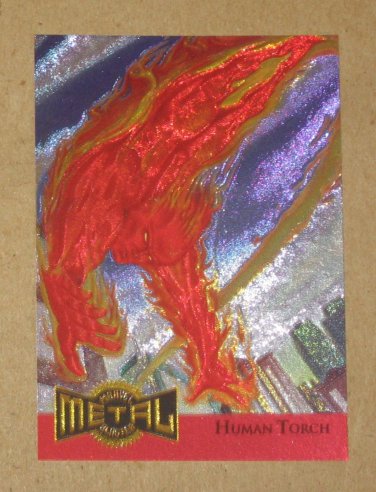 Marvel Metal (Fleer 1995) Metal Blaster Card #6- Human Torch EX-MT