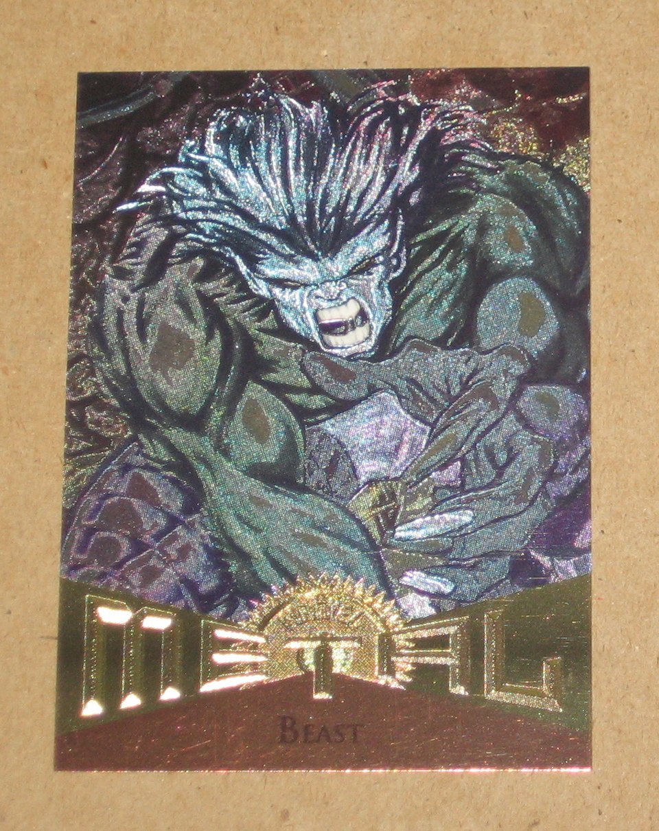 Marvel Metal (Fleer 1995) Card 1 Beast EX