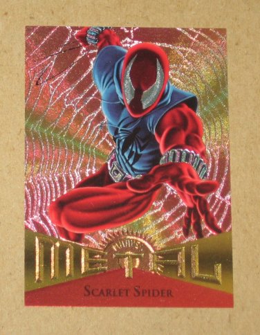 Marvel Metal (Fleer 1995) Card #75- Scarlet Spider EX-MT