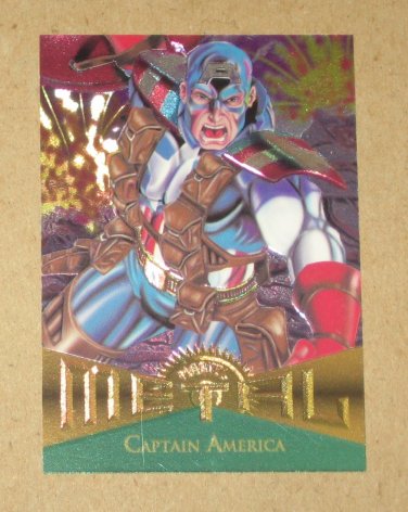 Marvel Metal (Fleer 1995) Card #11- Captain America EX-MT