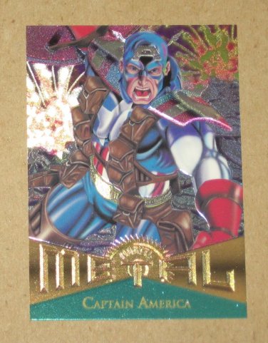 Marvel Metal (Fleer 1995) Card #11- Captain America NM
