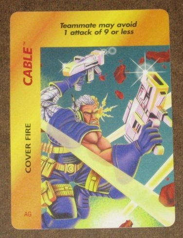 Marvel OverPower (Fleer 1995) - Cable Cover Fire Card NM