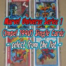Marvel Universe Series 1 (Impel 1990) - Single Cards [Select from the list]