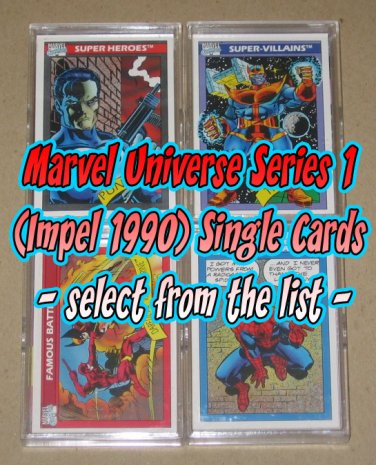 Marvel Universe Series 1 (Impel 1990) - Single Cards [Select from the list]