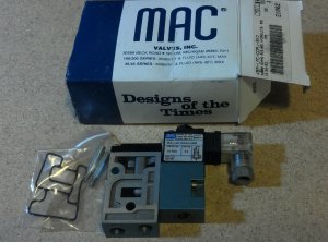 MAC PNEUMATIC AIR VALVES 45A-LAC-DDAJ-2KD, 5.4 Watts, 24 VDC, VAC to 120 psi