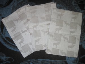 New Set of 3 Elk Deer Dish Kitchen Towels Linen Flax European Standard ECO