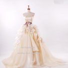 High Quality cream strapless wedding dress