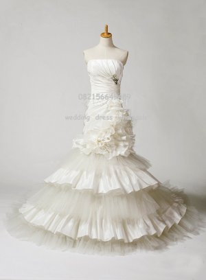 High Quality mermaid style strapless wedding dress