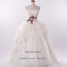 High Quality white strapless korean style wedding dress