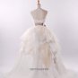 High Quality white strapless korean style wedding dress
