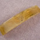 Hair BARRETTE Fused Stained GLASS 3.5" 9cm Tan Amber Neutral Cloudy White Swirl