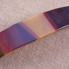 Hair BARRETTE Fused Stained GLASS 3.5" 9cm Chocolate Brown Tan Camel Teal Swirl
