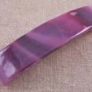 Hair BARRETTE Fused Stained GLASS 3.5" 9cm Cranberry Pink Wine White Wisp Swirl