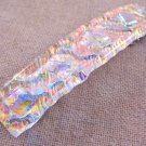 Dichroic Hair Barrette 3.5" 9cm Gold Copper Peach Diamonds Fused Glass Textured