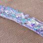 Dichroic Hair Barrette 3.5" 9cm Green Teal Diamonds Fused Glass Textured Shiny