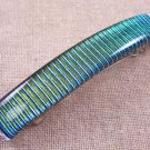 Dichroic Hair Barrette 3.5" / 9cm Gold Golden Fused Glass Striped Reed Texture